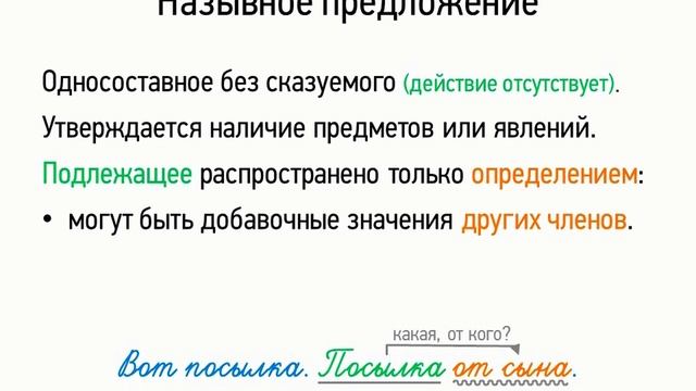 Назывное предложение (8 класс, видеоурок-презентация) смотреть онлайн