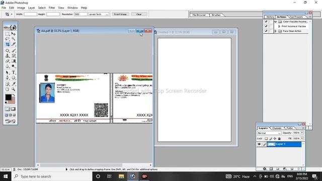 How to make perfect aadhar card / aadhar id card size / aadhar card id card size in Photoshop / смотреть онлайн