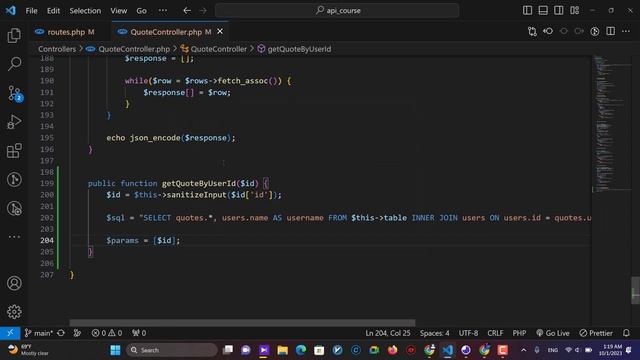 دوره جامع API نویسی با PHP: قسمت 12 - فیلتر دیتا بر اساس user_id смотреть онлайн