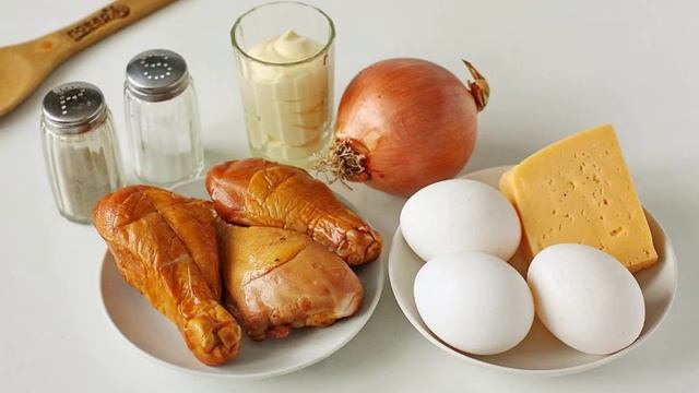 Салат Мужской каприз с копченой курицей смотреть онлайн
