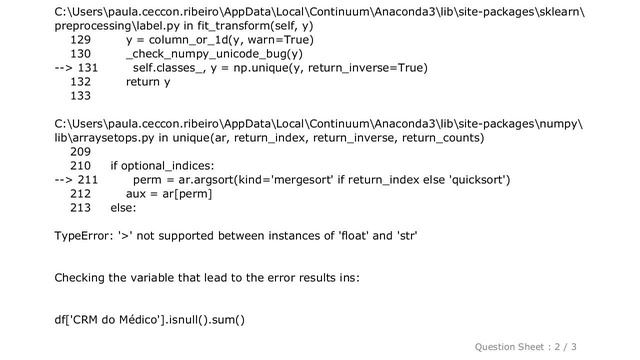 Pandas : LabelEncoder: TypeError: '' not supported between instances of 'float' and 'str' смотреть онлайн