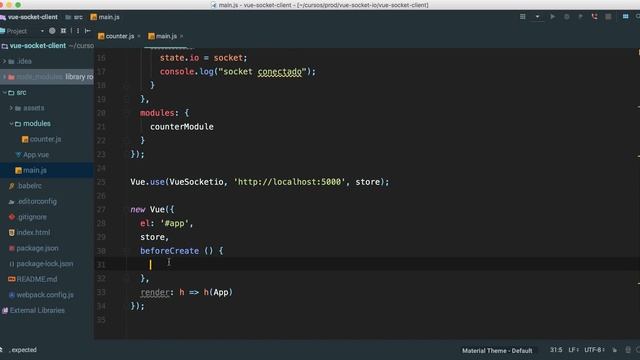 Vuejs 2 Y Socket.IO: 06 Configurar El Bootstrap De Vuejs 2 Con Vuex Y SocketIO