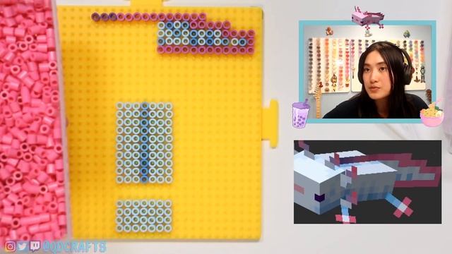 Let's Make a Minecraft Axolotl | Livestream Perler Bead with Me смотреть онлайн