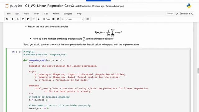 Machine Learning Coursera | Lab: Linear Regression смотреть онлайн
