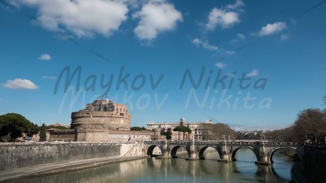 Castle of San Angelo, Panorama, Rome, Italy. Time Lapse. 4K смотреть онлайн