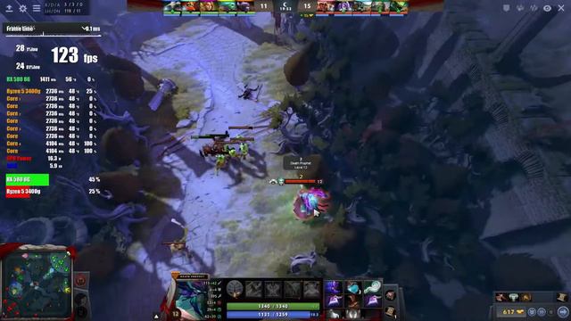 DOTA 2 : RX 580 8GB & Ryzen 5 3400g FPS Test | All Setings смотреть онлайн