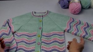 Детская кофточка "Радуга" на девочку 7 лет