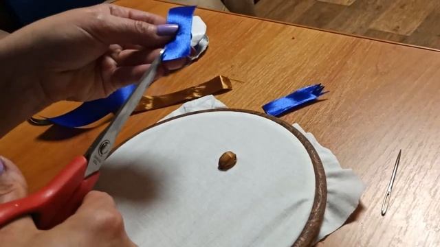 Василек луговой из атласных лент Meadow cornflower of satin ribbons смотреть онлайн