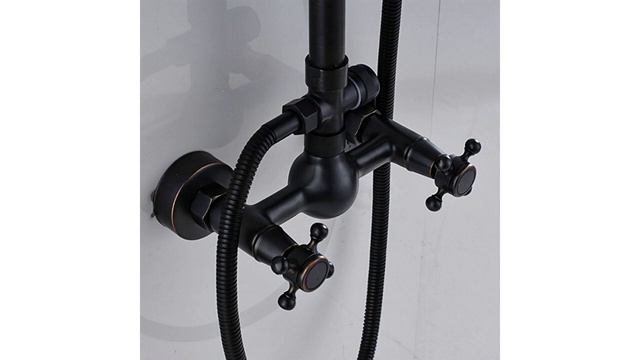 Rozin Bathroom Shower Faucet Set 8" Rain Shower Head + Hand Spray Oil Rubbed Bronze смотреть онлайн
