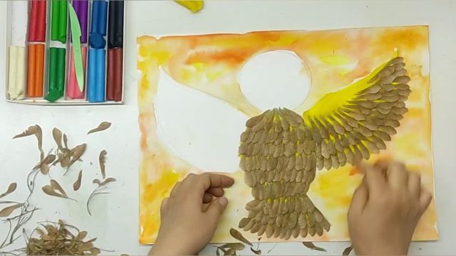 Сова из вертолетиков. Осенняя поделка смотреть онлайн