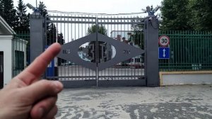 Убираем старую краску с металлических ворот.