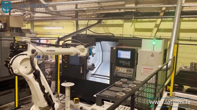 Automated Part Loading Cell, CNC Lathe, Hyundai Robot, LATMAS смотреть онлайн