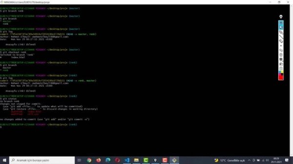 Git Branch ve Merge Nedir? | Git İle Projeyi Dallara Ayırma ve Birleştirme!