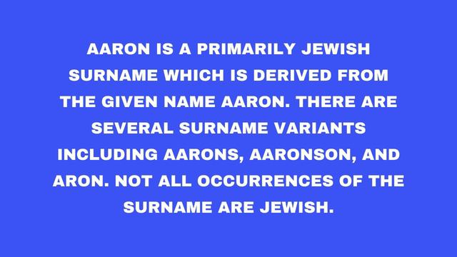 Aaron Name Meaning | Surnames Meaning [VIDEO] смотреть онлайн