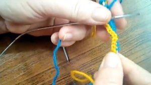 Набор петель на дополнительную нить с помощью крючка.