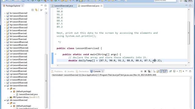 Learn Java - Exercise 01y - Using Arrays in Java смотреть онлайн