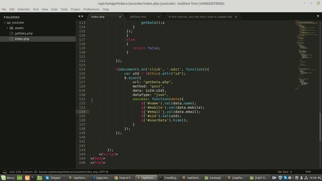 Update single data into database using Ajax, jQuery, PHP and MySql. смотреть онлайн