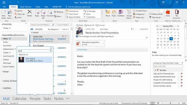 Utilizing Peeks in Microsoft Outlook 2016 смотреть онлайн