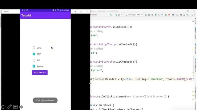 CheckBox, RadioButton and RadioGroup event handling in Android | Android Tutorial in Urdu смотреть онлайн