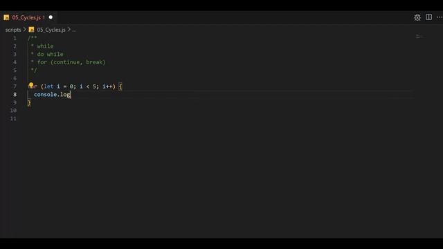 05. Циклы while, do while, for в JavaScript смотреть онлайн