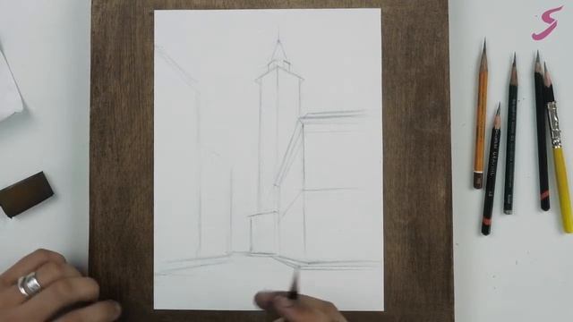 Рисунок. Графика. Городской пейзаж-1 смотреть онлайн