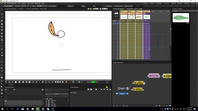 прыгающий мяч с хвостом в OpenToonz смотреть онлайн