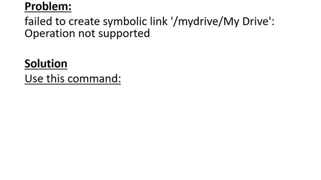 Failed to create symbolic link '/mydrive/My Drive': Operation not supported -YOLO - Error Solved смотреть онлайн
