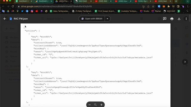 JSON generator to mint NFTs in bulk in DAODAO (Juno NFTs ?) смотреть онлайн