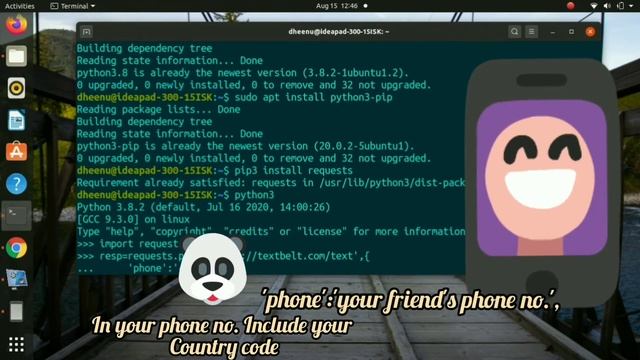 How to send message from an unknown number to anyone via TERMINAL using python | Linux смотреть онлайн