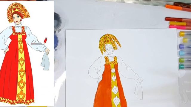 "Народный праздничный костюм". Изобразительное искусство 5 класс Н.А.Горяева. смотреть онлайн