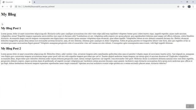 Exercise 1(HTML and CSS Tutorial 09) смотреть онлайн