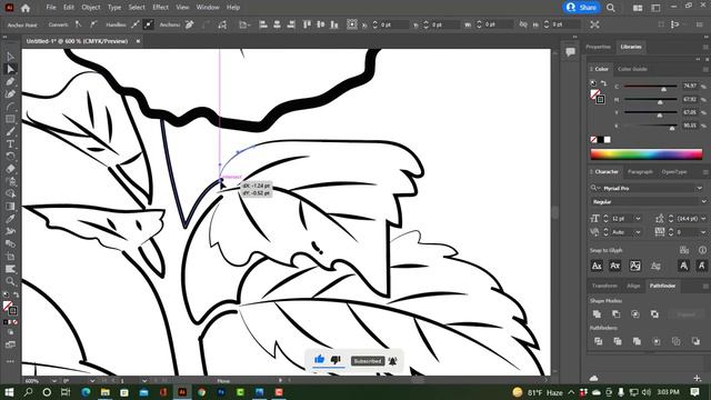 How to draw a China Rose easy/Hibiscus flower drawing adobe illustrator 2022 смотреть онлайн