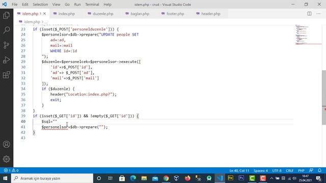 Ders 13: PHP Veritabanı işlemleri - PDO ile mySql veritabanından kayıt silme смотреть онлайн