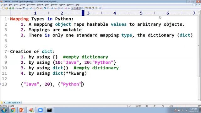 Data Types in Python - Mapping Types - dict - Madhu Sir | Leela Soft смотреть онлайн