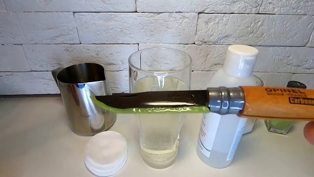 Воронение в лимонной кислоте Opinel 7 carbone. Рисунок на клинке. смотреть онлайн