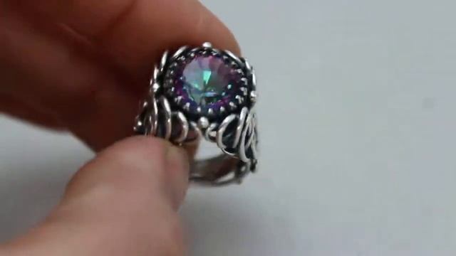 Серебряное кольцо с мистик топазом смотреть онлайн