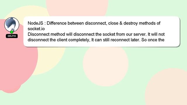 NodeJS : Difference between disconnect, close & destroy methods of socket.io смотреть онлайн