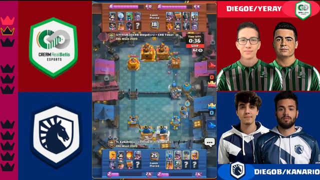 [2C2] TEAM LIQUID VS CREAM REAL BETIS | DIEGOB|KANARIOO| VS DIEGOE|YERAY | CLASH ROYALE LEAGUE 2020 смотреть онлайн
