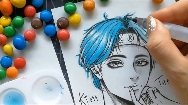 ЧТО БУДЕТ ЕСЛИ РИСУНОК РАСКРАСИТЬ КОНФЕТАМИ M&M's ? В ШОКЕ ОТ ТАКОГО ЦВЕТА!! ★ My Sketchbook Drawin