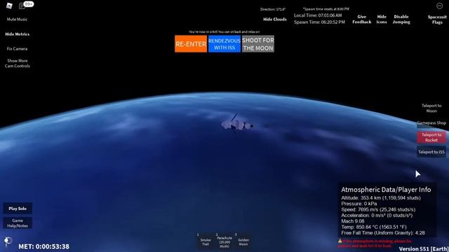90 Minute Time-Lapse, Orbit Around Earth [Roblox, Space Sailors] смотреть онлайн