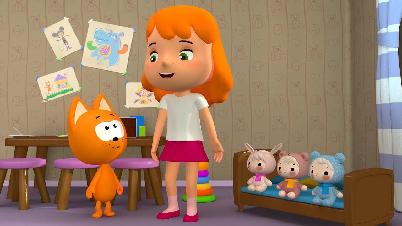 Кукла на День рождения - Котенок Котэ песенки для самых маленьких смотреть онлайн