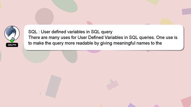 SQL : User defined variables in SQL query смотреть онлайн
