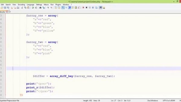 PHP Array Functions Bangla Tutorial Part 08 array diff key360p