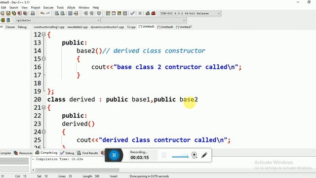 Constructor and Destructor calling sequence смотреть онлайн