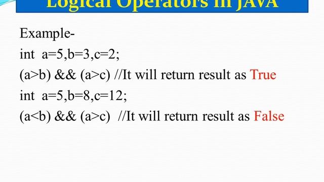 Logical Operators in JAVA. смотреть онлайн