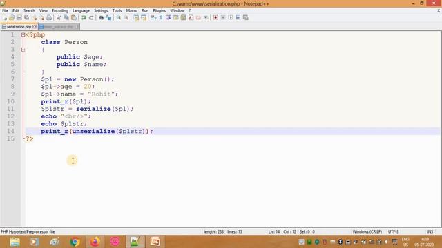 Object Serialization in PHP смотреть онлайн