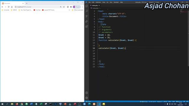 How to use Functions with Parameter and Arguments php l Asjad chohan | learn php | 2021 | Urdu/hind смотреть онлайн