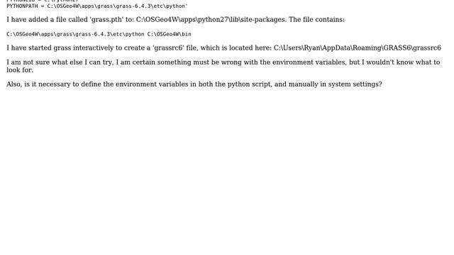 Using Spyder IDE to develop python for Grass GIS, get 'ImportError: No module named grass.script' смотреть онлайн