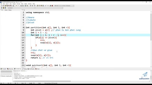 #19.4 [C++]. Thuật Toán Sắp Xếp Nhanh QuickSort | Phân Hoạch Lomuto Và Phân Hoạch Hoare смотреть онлайн