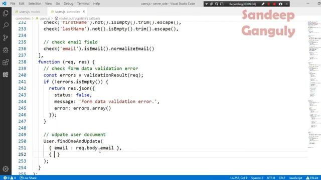 MEAN Stack Project TaskMan REST API - 12 - User Document Update REST API - Hindi смотреть онлайн